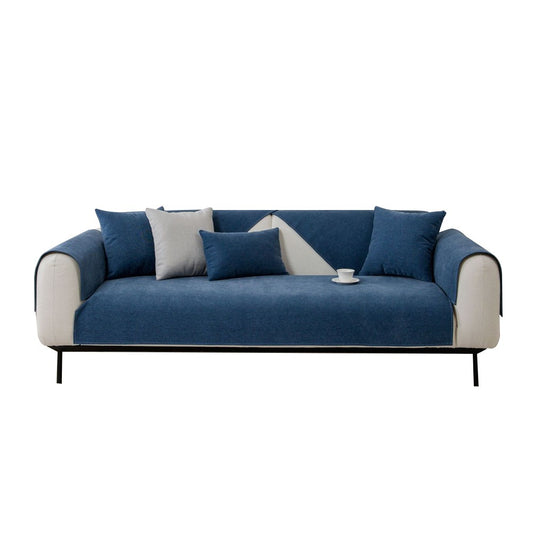 70x150cm Sofa Seat Cushion Mat Backrest Mat Anti-Slip Couch Slipcovers - Blue