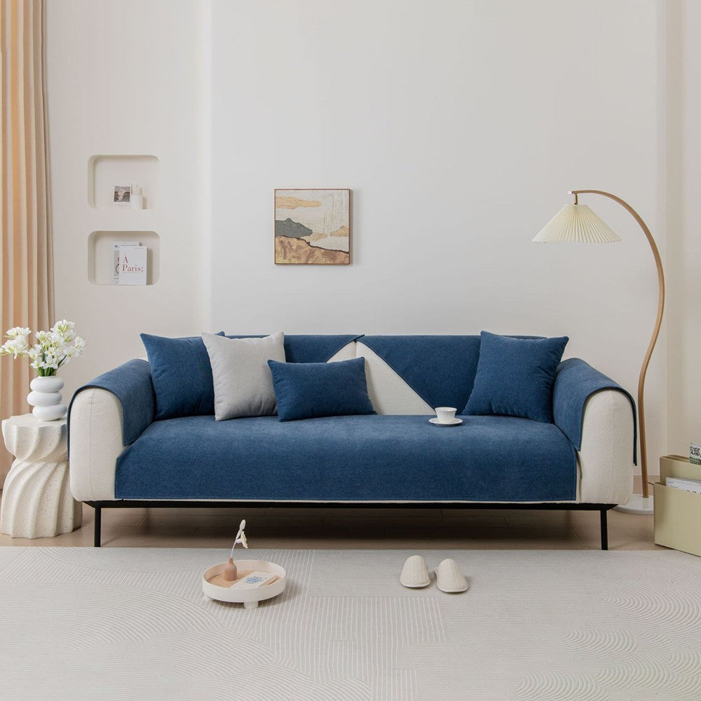 70x70cm Sofa Armrest Mat Anti-Slip Couch Slipcovers Sofa Protector - Blue