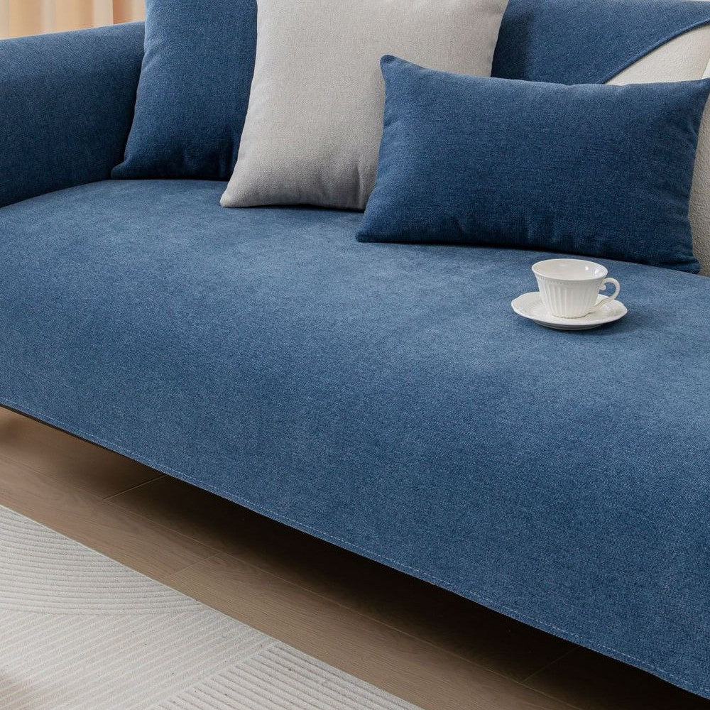 70x120cm Sofa Seat Cushion Mat Backrest Mat Anti-Slip Couch Slipcovers - Blue