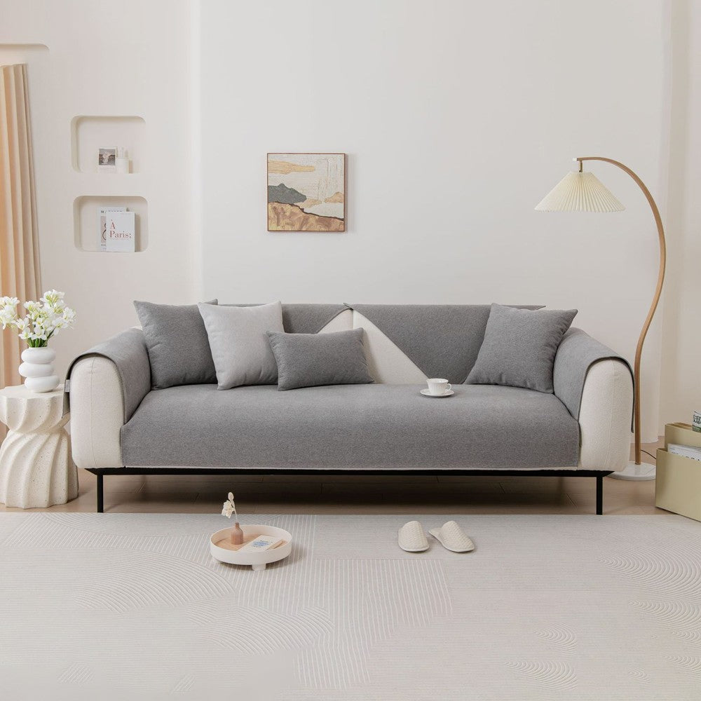 70x150cm Sofa Seat Cushion Mat Backrest Mat Anti-Slip Couch Slipcovers - Grey