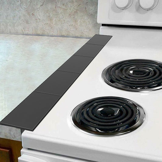 2Pcs 21 inches Silicone Kitchen Stove Counter Gap Cover Gap Filler Strip - Black