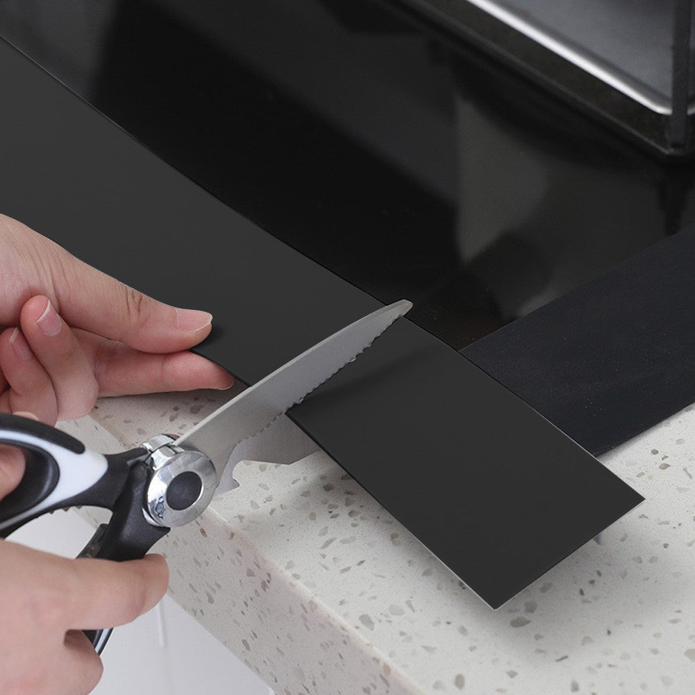 1Pc 25 inches Silicone Kitchen Stove Counter Gap Cover Gap Filler Strip - Black