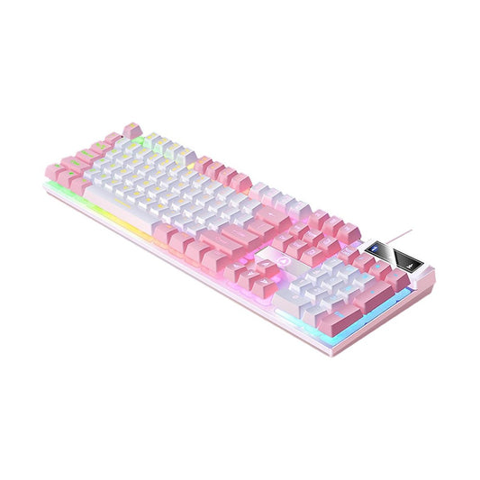 Wired Mechanical Gaming Keyboard with White Backlit - Pink