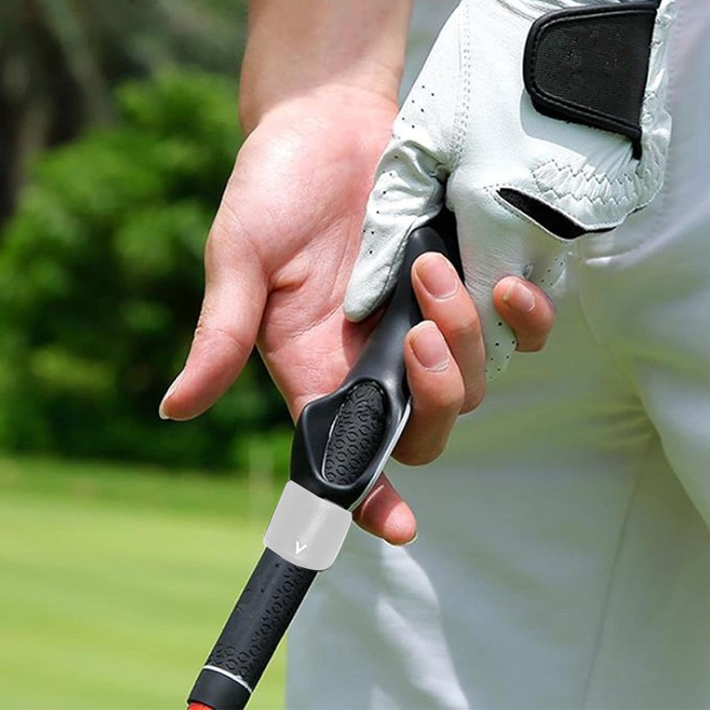 Golf Club Grip Trainer Attachment for Improved Hand Positioning - Grey