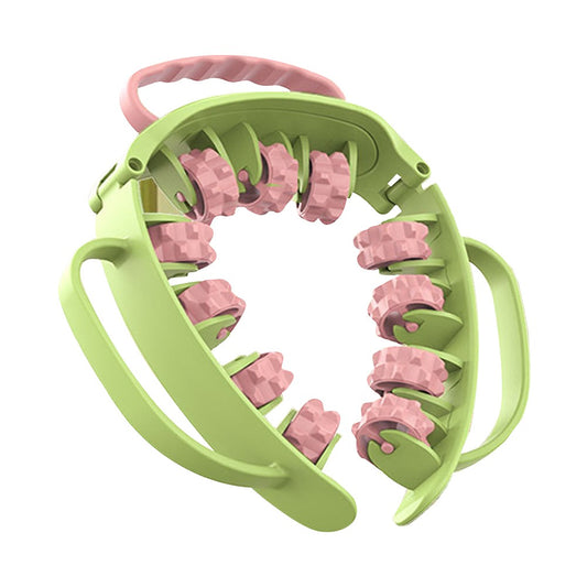 11-Roller Detachable Roller Massager for Neck Shoulder Leg - Green with Pink