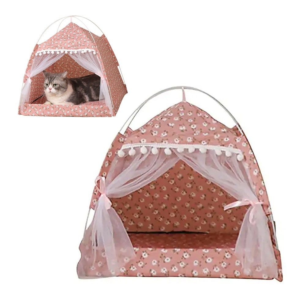 58x58x59cm Portable Cat Tent Cat House Foldable Cat Nest for Small Pets
