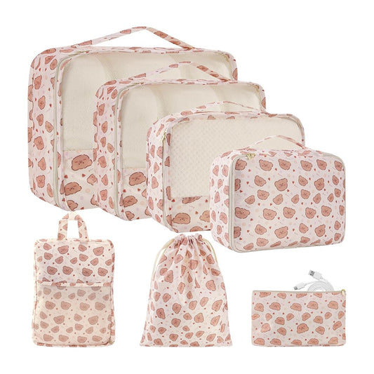 7-Piece Travel Clothing Luggage Storage Bag Set - Style 1