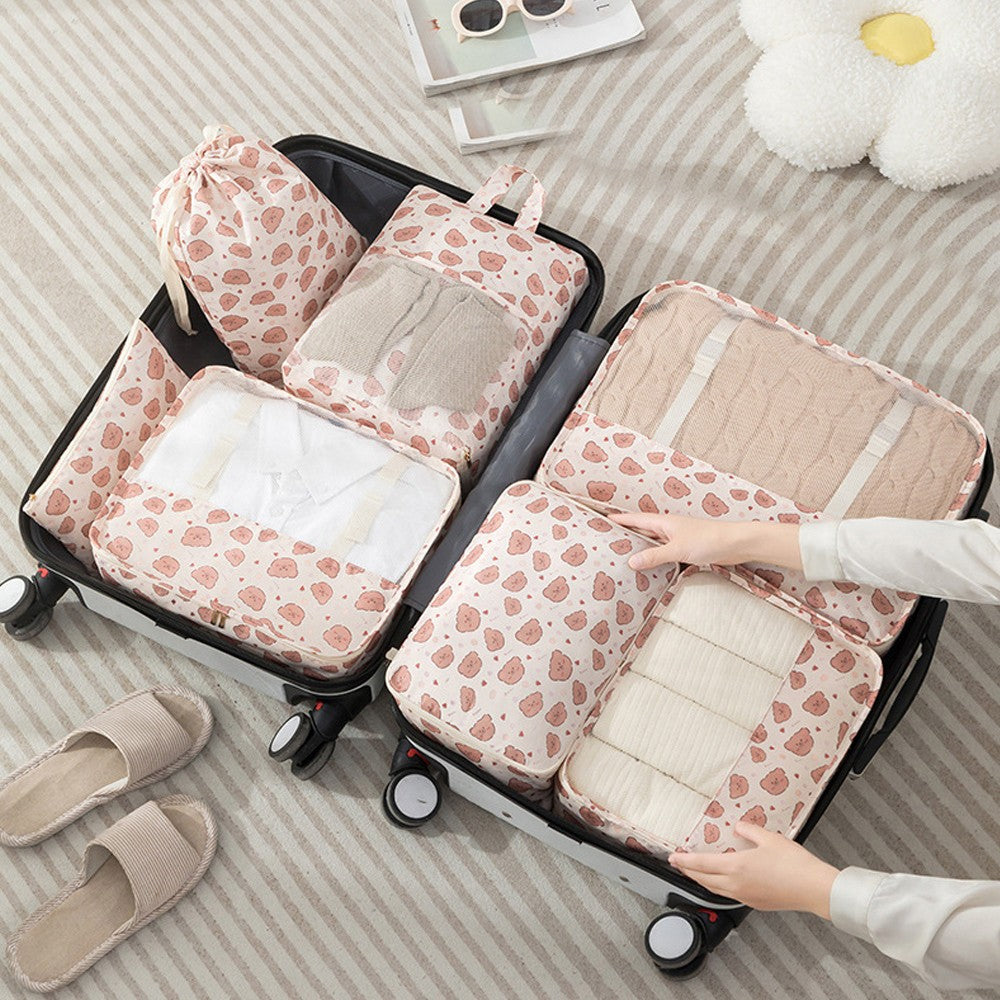 7-Piece Travel Clothing Luggage Storage Bag Set - Style 1