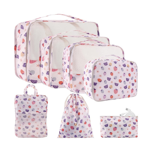 7-Piece Travel Clothing Luggage Storage Bag Set - Style 3