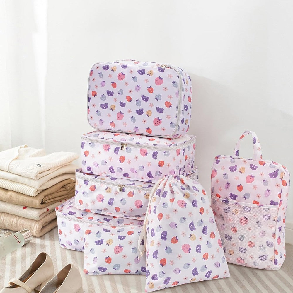 7-Piece Travel Clothing Luggage Storage Bag Set - Style 3