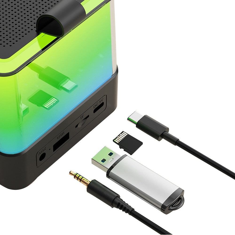 Mini Karaoke Machine Bluetooth Speaker with 2 Wireless Microphones - Black