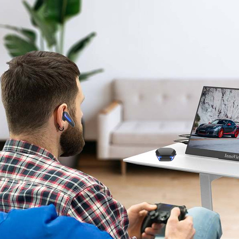 Wireless Bluetooth Gaming Earphones In-Ear Headset with Breathing Light - Black