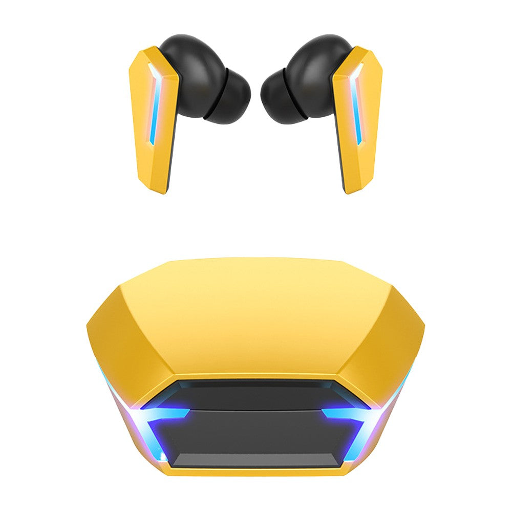 Wireless Bluetooth Gaming Earphones In-Ear Headset with Breathing Light - Yellow