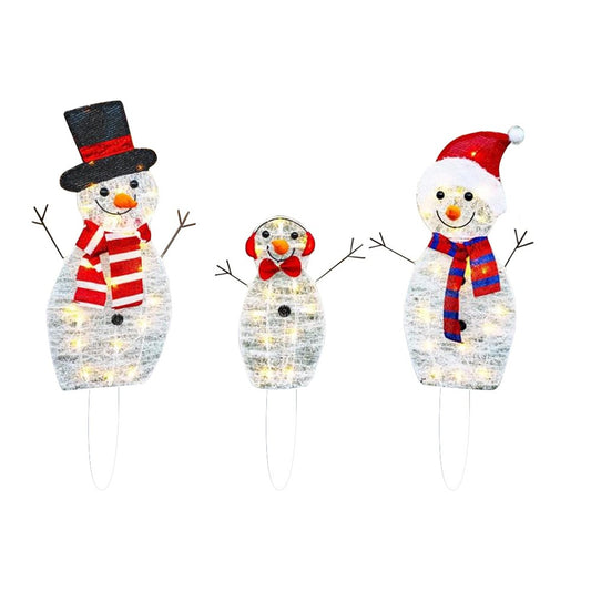 3-Piece Outdoor Christmas Stake Lights Set Yard Pathway Decorative Light - Set 1