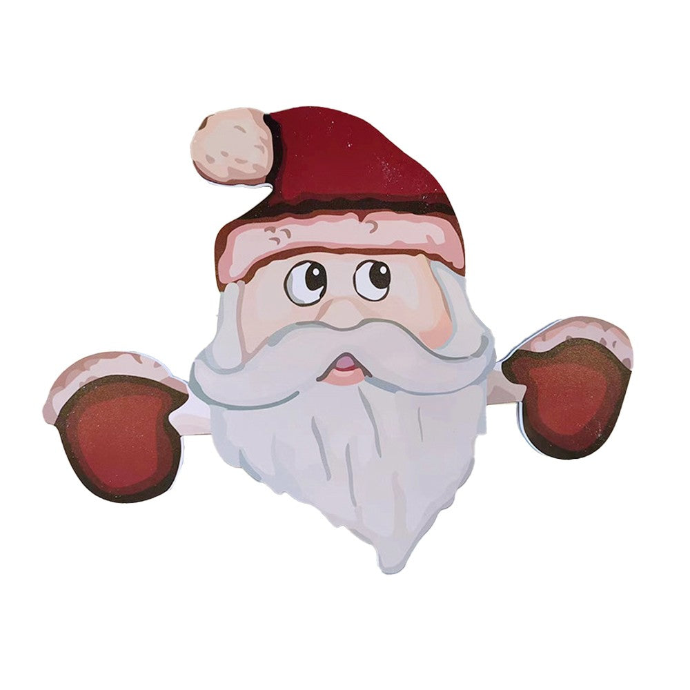 Christmas Santa Claus Fence Peeker Decoration Garden Fence Signs Holiday Decor
