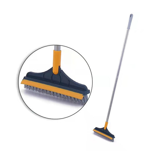 2 in 1 Floor Scrub Brush Crevice Cleaning Brush - Yellow