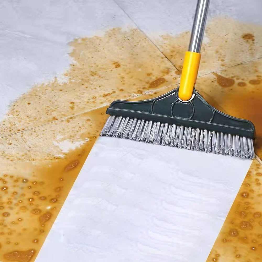 2 in 1 Floor Scrub Brush Crevice Cleaning Brush - Yellow