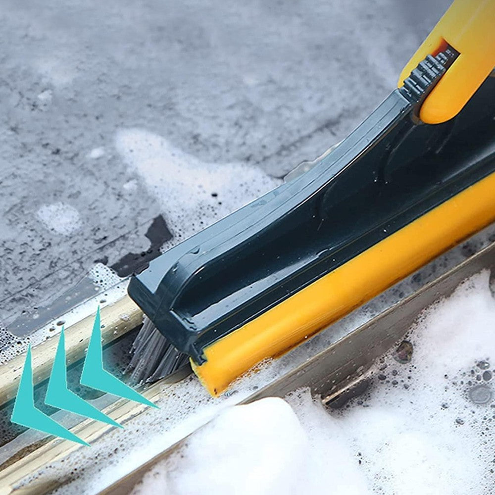 2 in 1 Floor Scrub Brush Crevice Cleaning Brush - Yellow
