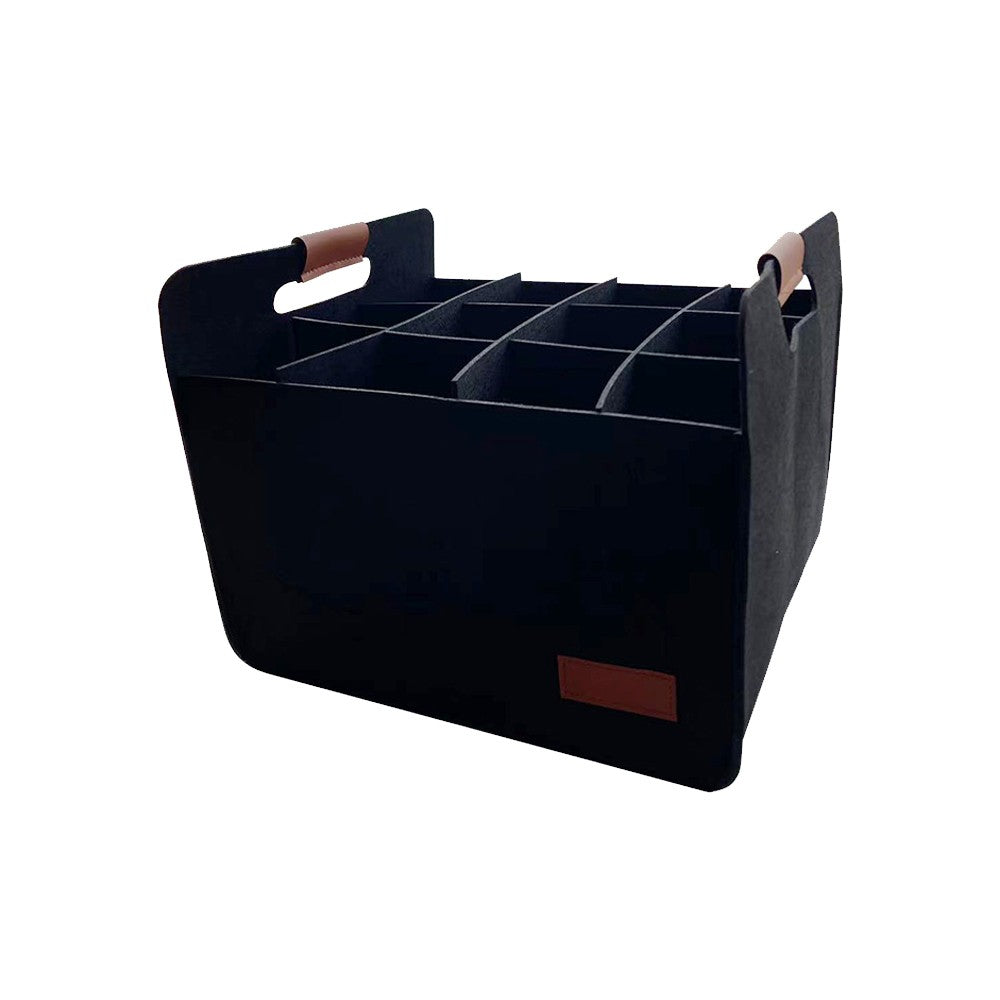 Felt Wine Tote Bag Wine Carry Case for 12 Bottle of Wines - Black