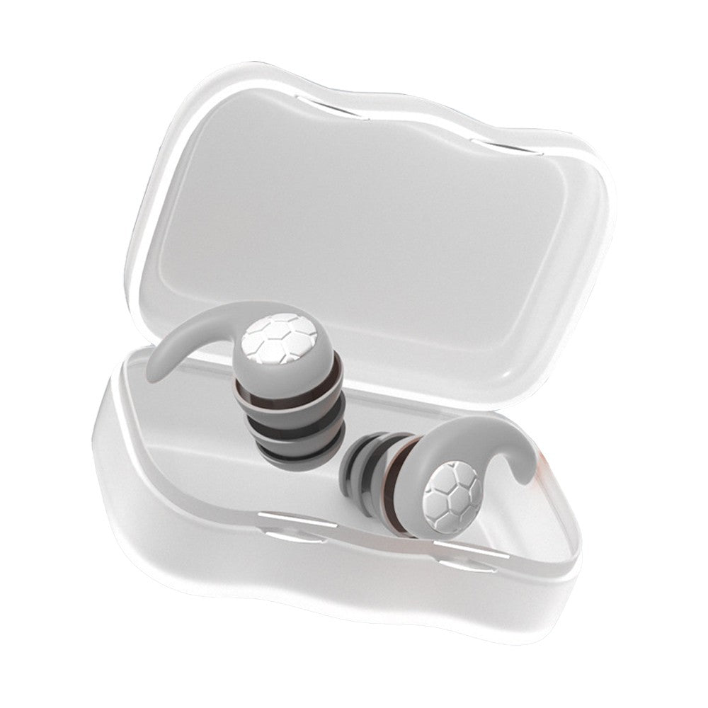 2 Pairs of Silicone Swimming Ear Plugs Sleep Noise Reduction Earplugs - Grey