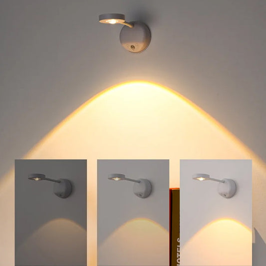1Pc Cordless LED Sensor Wall Light USB Rechargeable Night Light - White