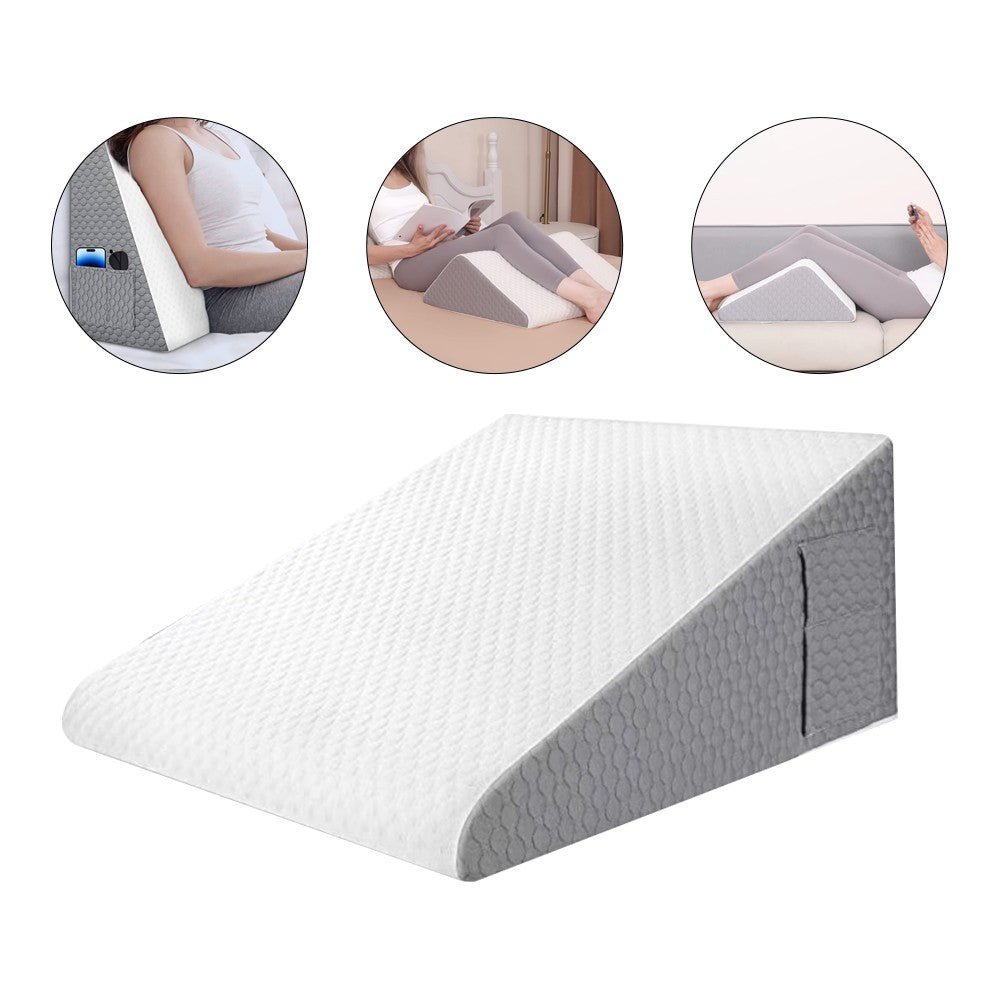 Bed Wedge Pillow Elevated Support Triangle Bed Pillow with Washable Cover
