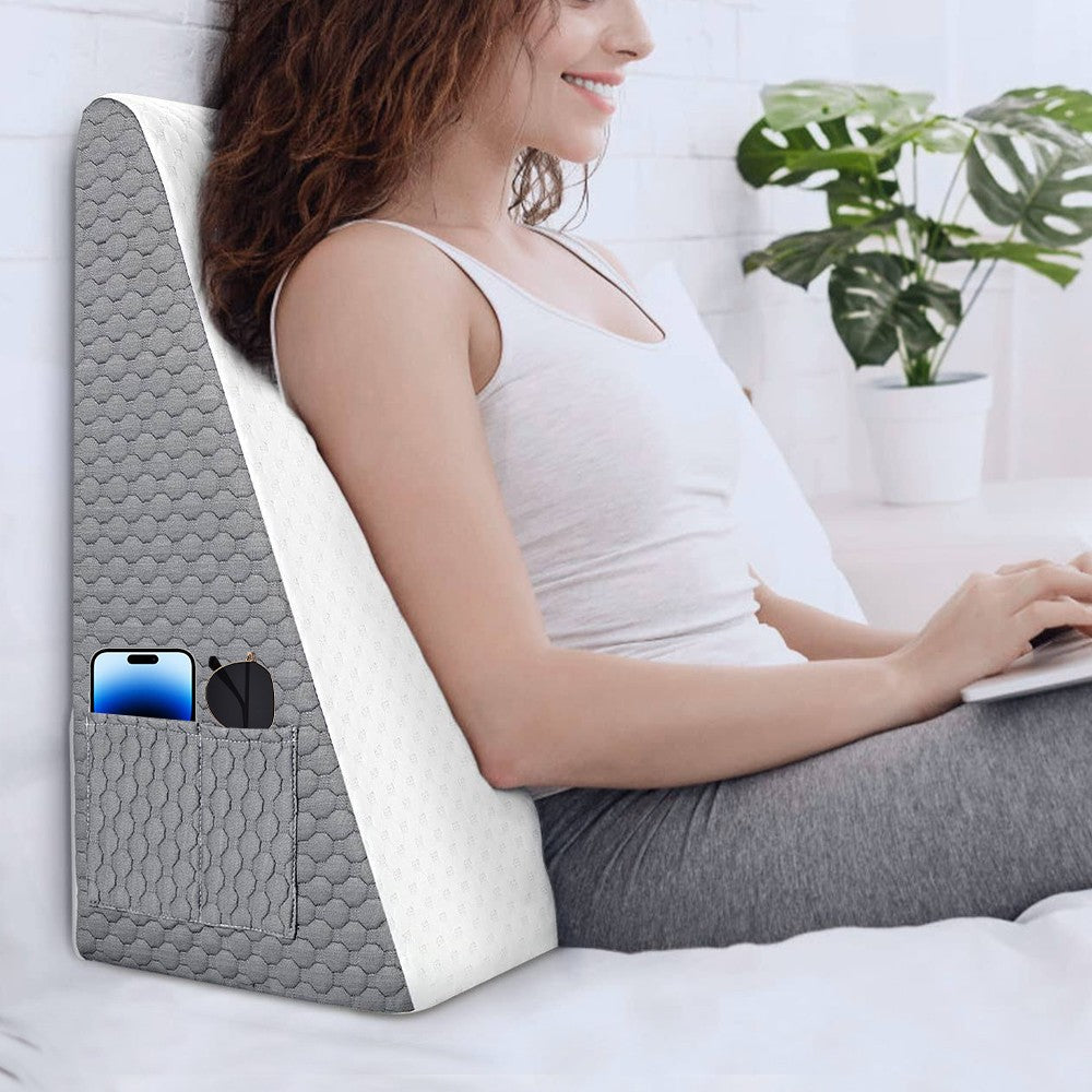 Bed Wedge Pillow Elevated Support Triangle Bed Pillow with Washable Cover