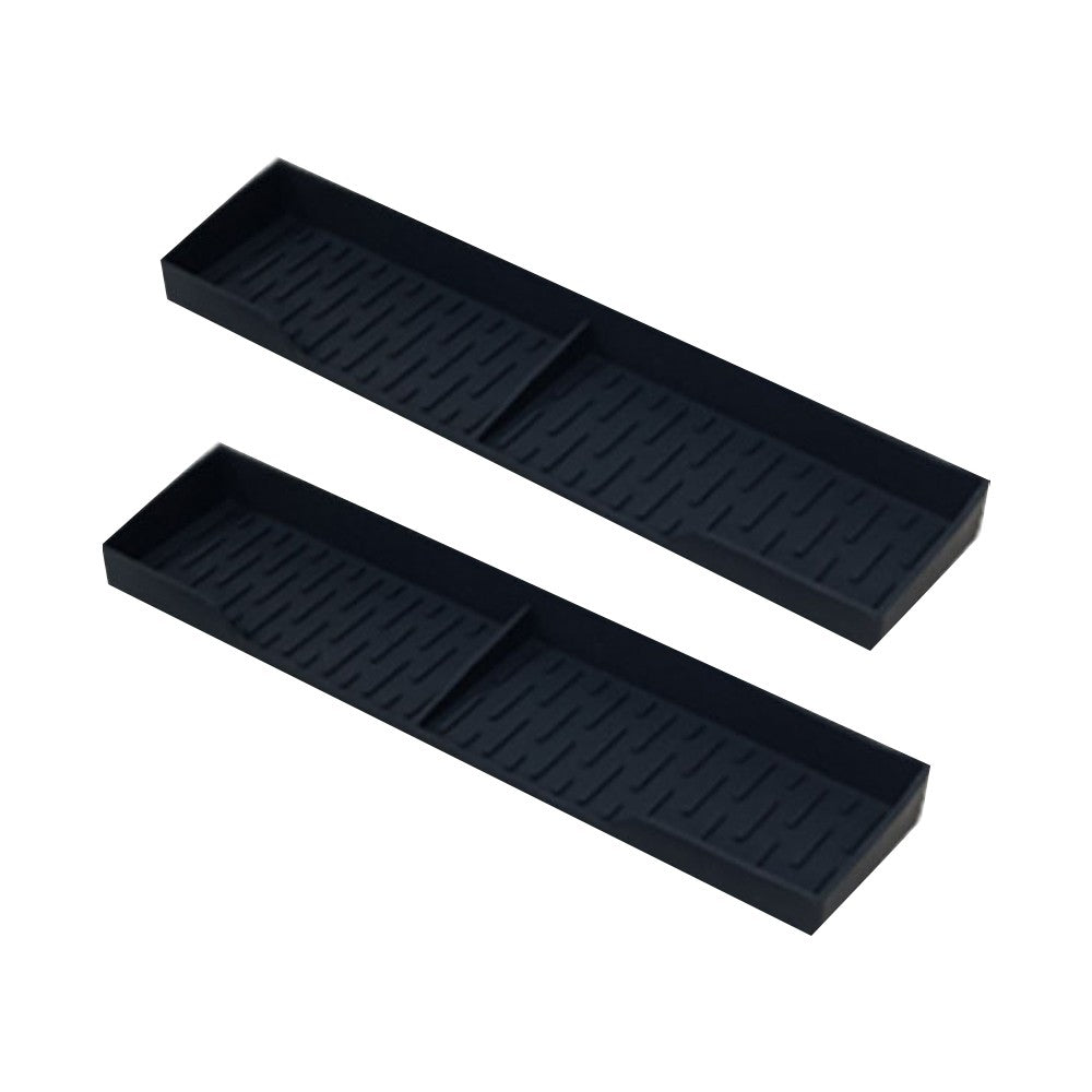 2Pcs Silicone Stove Oven Top Shelf Kitchen Magnetic Oven Top Spice Rack - Black