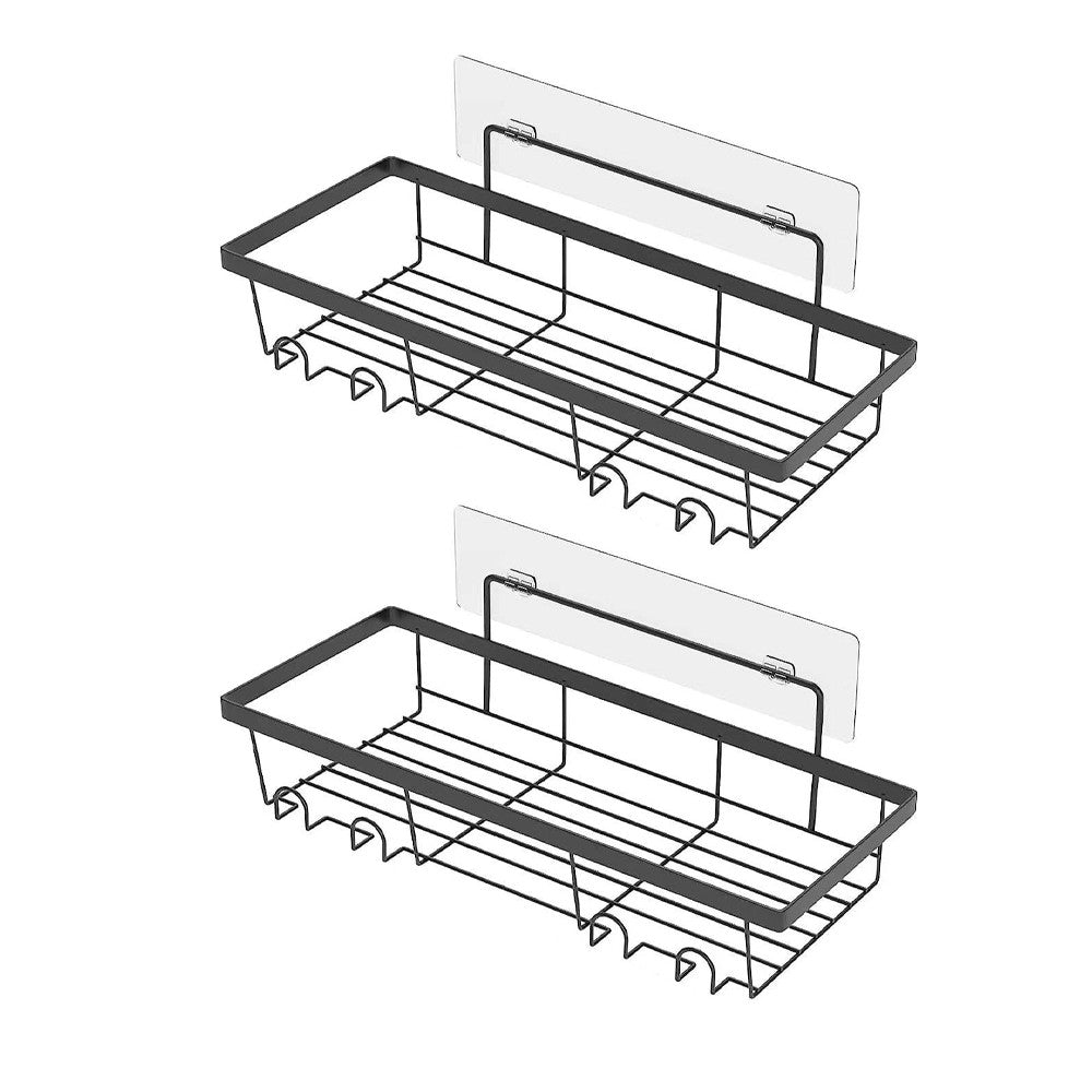 2-Piece Bathroom Shower Organizer Rack Storage Shelf Basket - Style A