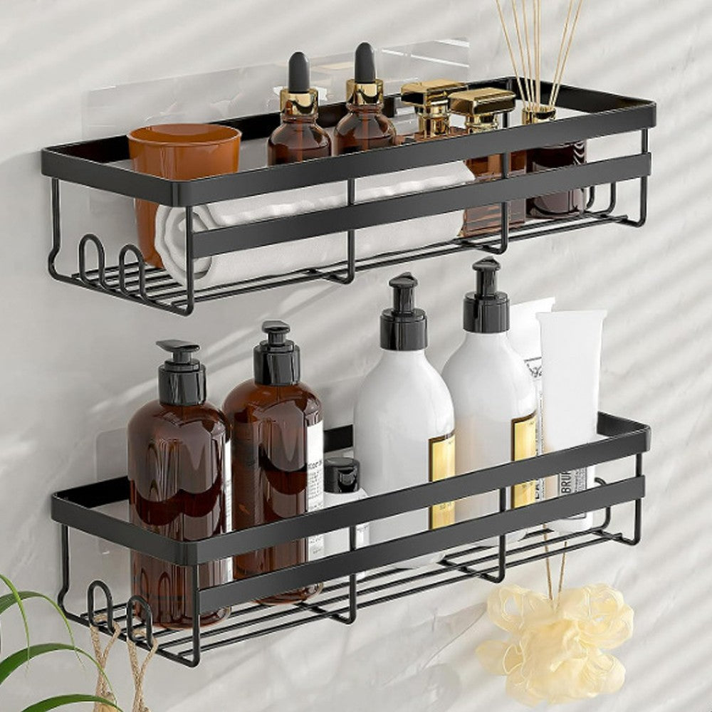 2-Piece Bathroom Shower Organizer Rack Storage Shelf Basket - Style B