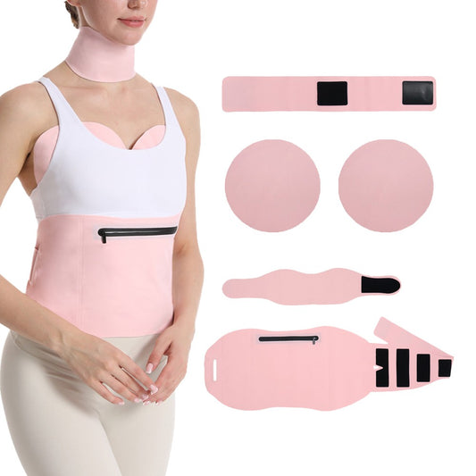 Reusable Castor Oil Pack Set for Waist Neck Breast Wrap Pad with Extension Strap