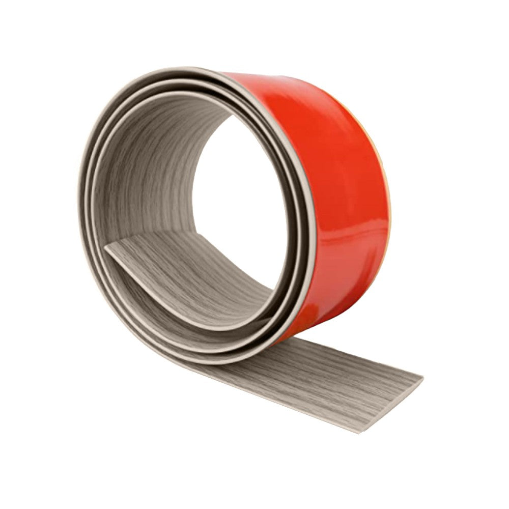 1Pc 1M Self Adhesive Wood Grain Floor Transition Strip Divider Strip - Grey