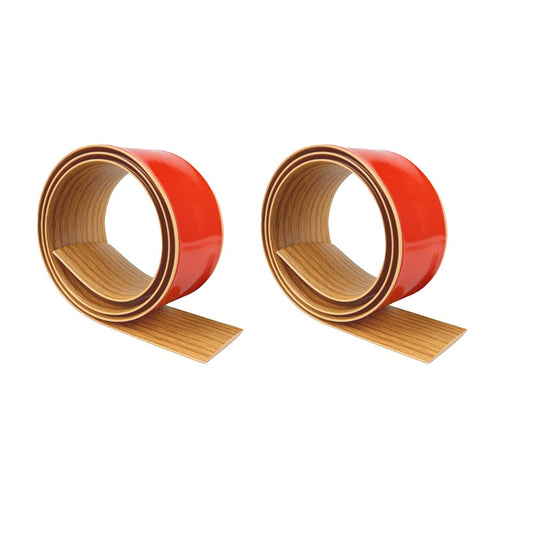 2Pcs 1M Self Adhesive Wood Grain Floor Transition Strip Divider Strip - Brown
