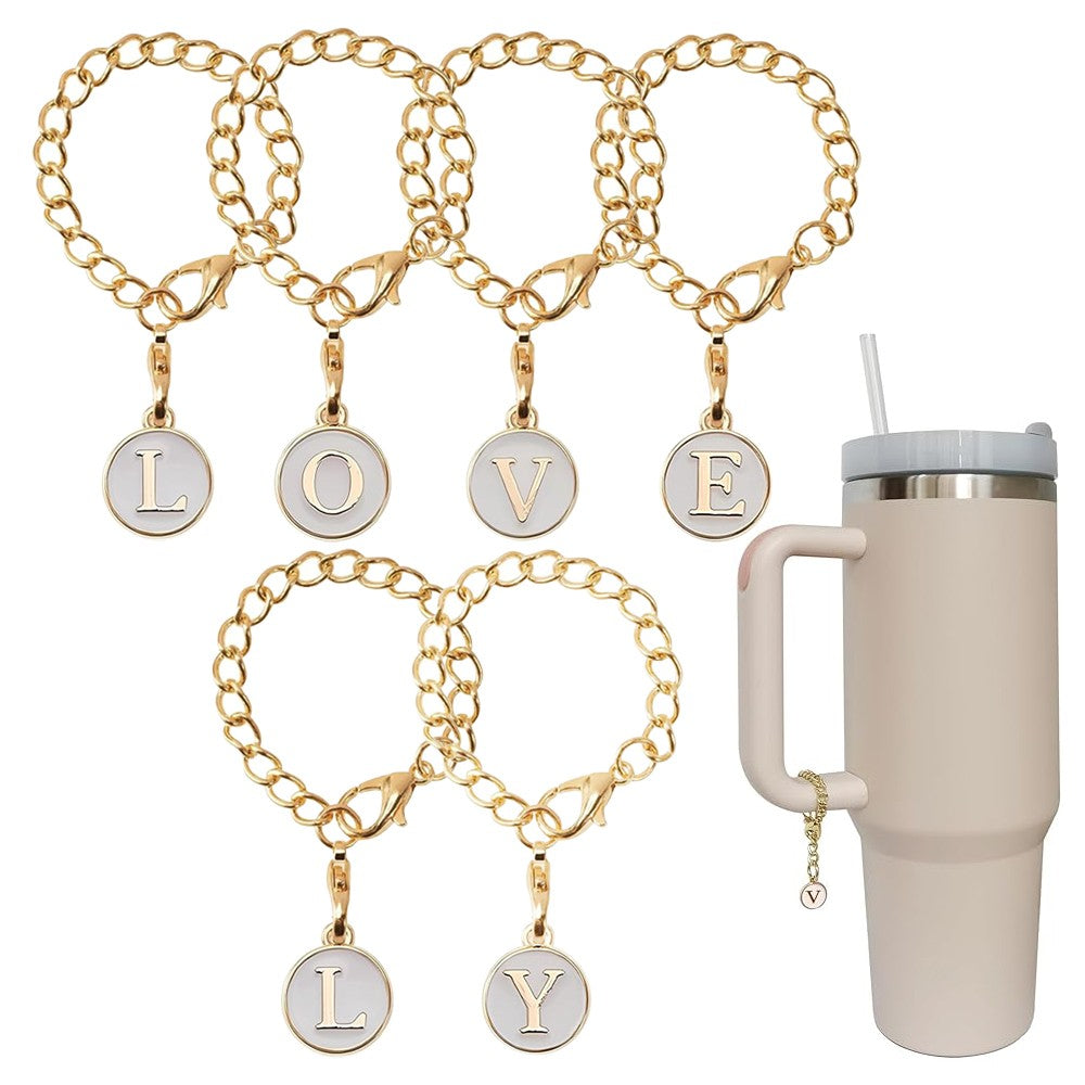Set of 6 Letter Charm Accessories for Stanley Cup