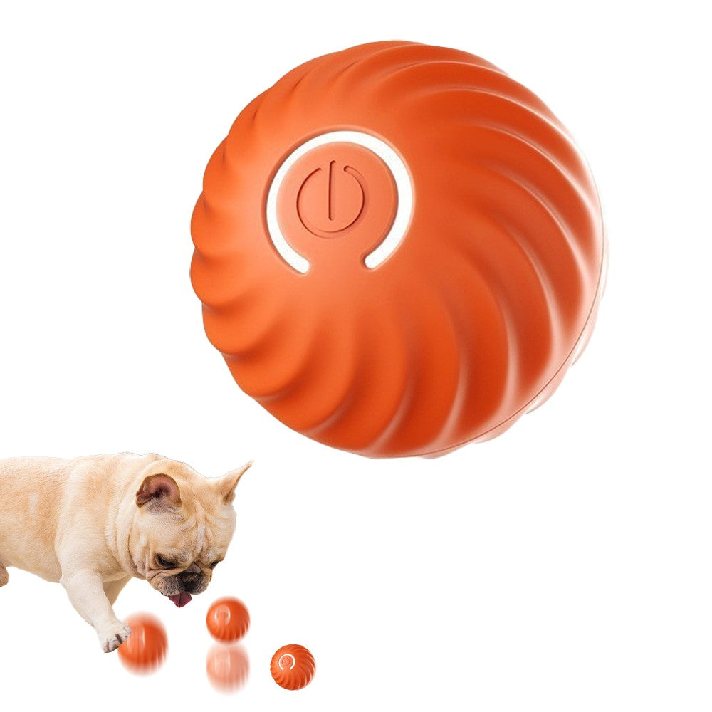 Interactive Dog Toy Automatic Moving Rolling Ball Toy for Small Dogs - Orange