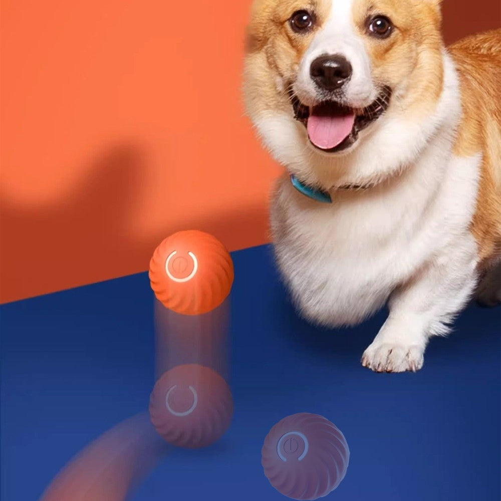 Interactive Dog Toy Automatic Moving Rolling Ball Toy for Small Dogs - Orange