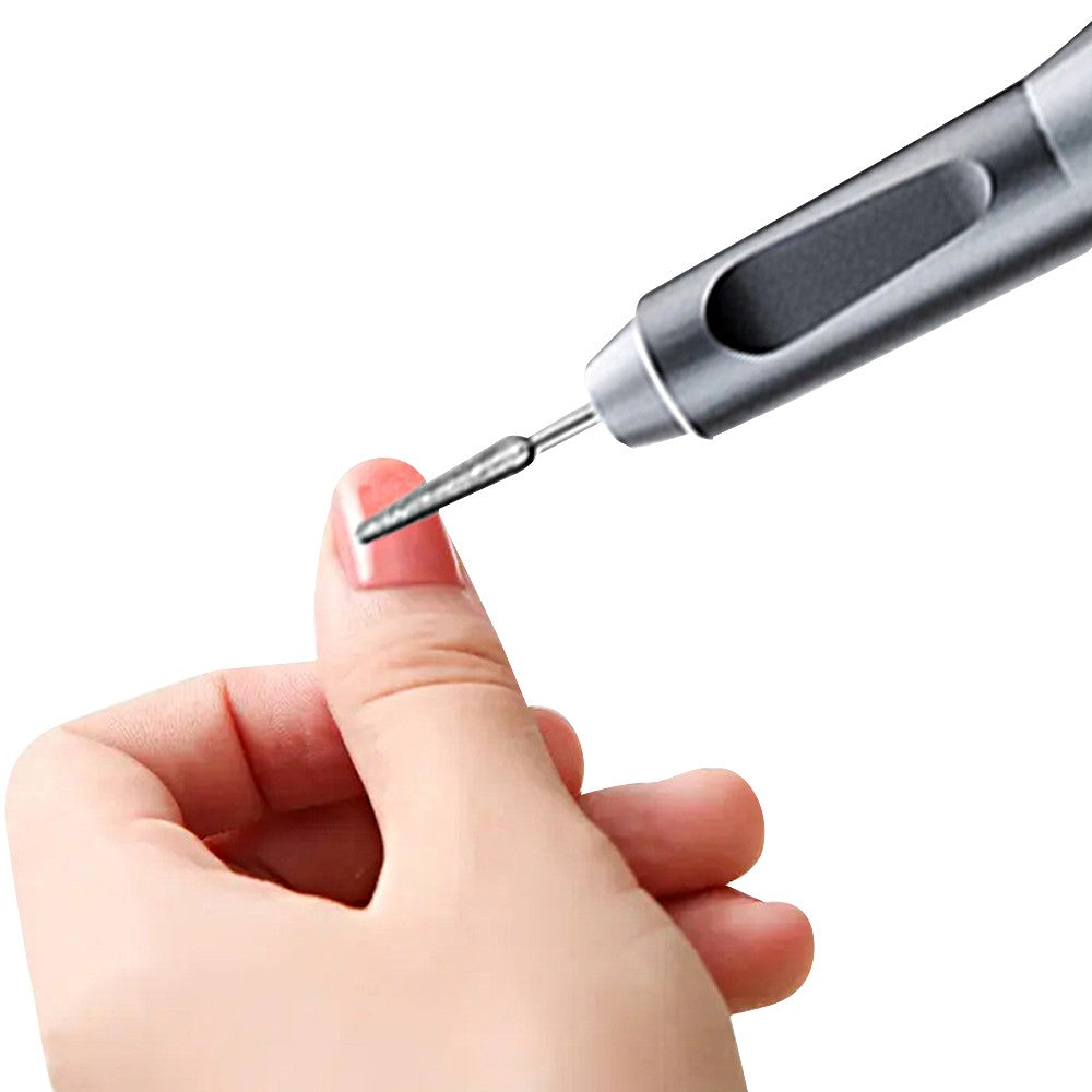 Electric Nail Drill Machine Kit Nail File Nail Trimmer Manicure Tool - Grey