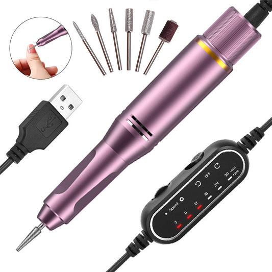 Electric Nail Drill Machine Kit Nail File Nail Trimmer Manicure Tool - Purple