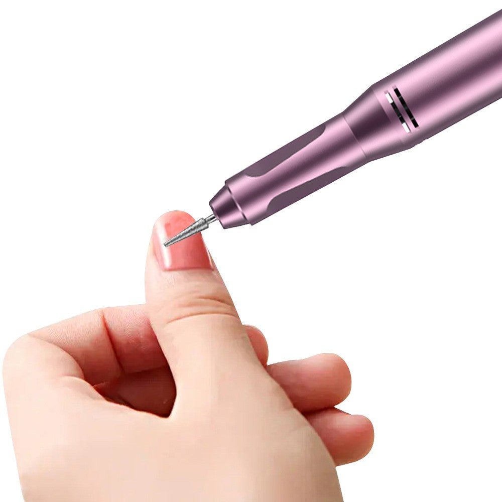 Electric Nail Drill Machine Kit Nail File Nail Trimmer Manicure Tool - Purple