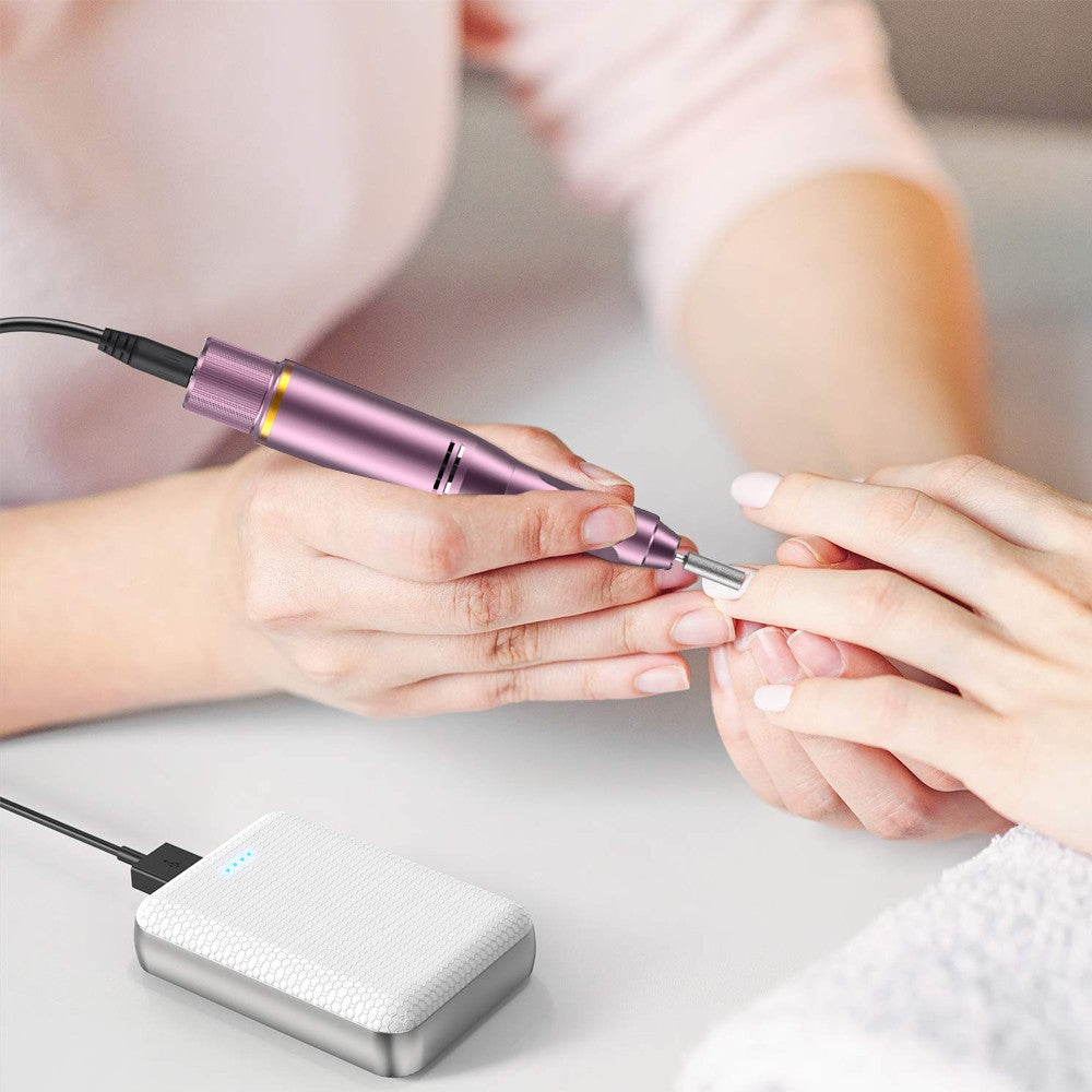 Electric Nail Drill Machine Kit Nail File Nail Trimmer Manicure Tool - Purple