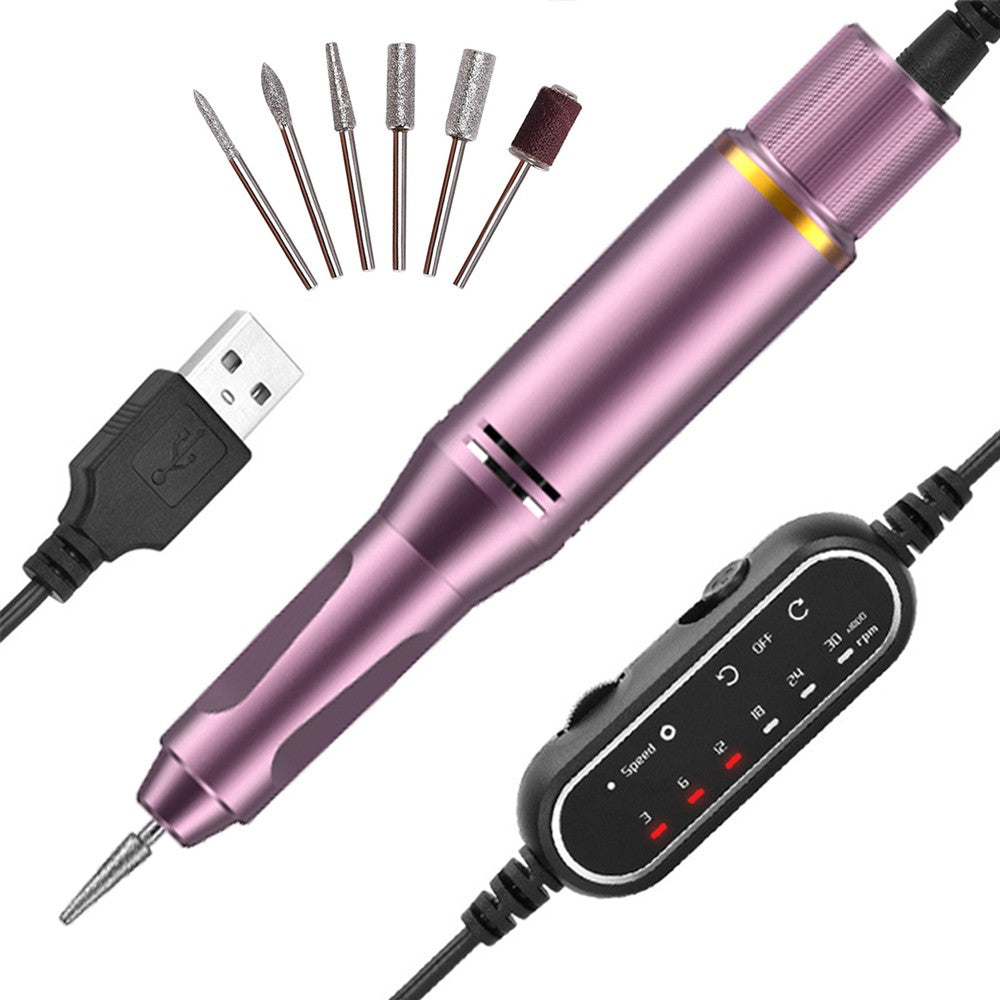 Electric Nail Drill Machine Kit Nail File Nail Trimmer Manicure Tool - Purple