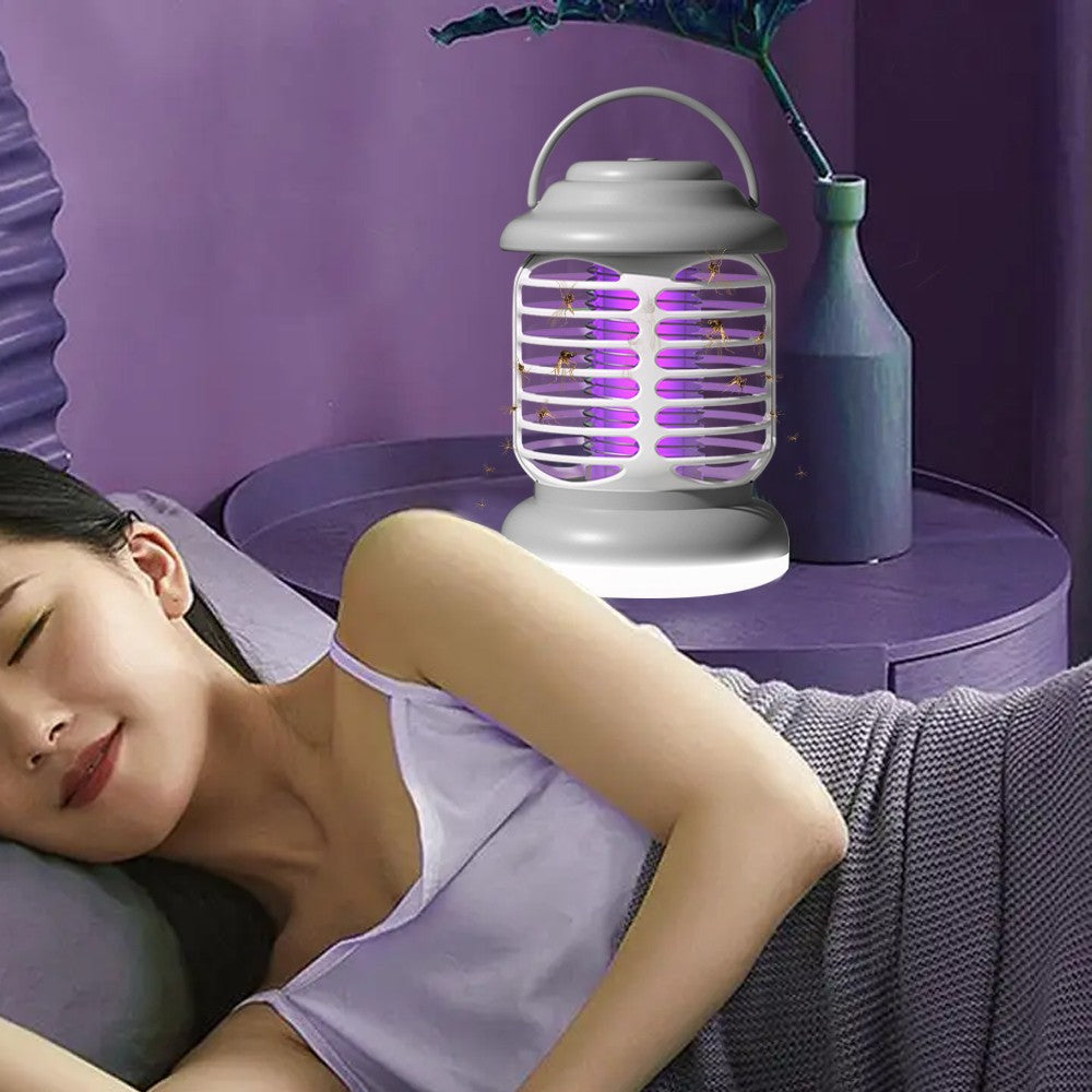 1Pc 3-in-1 Portable Electric Mosquito Killer Lamp Mosquito Zapper Trap - Grey
