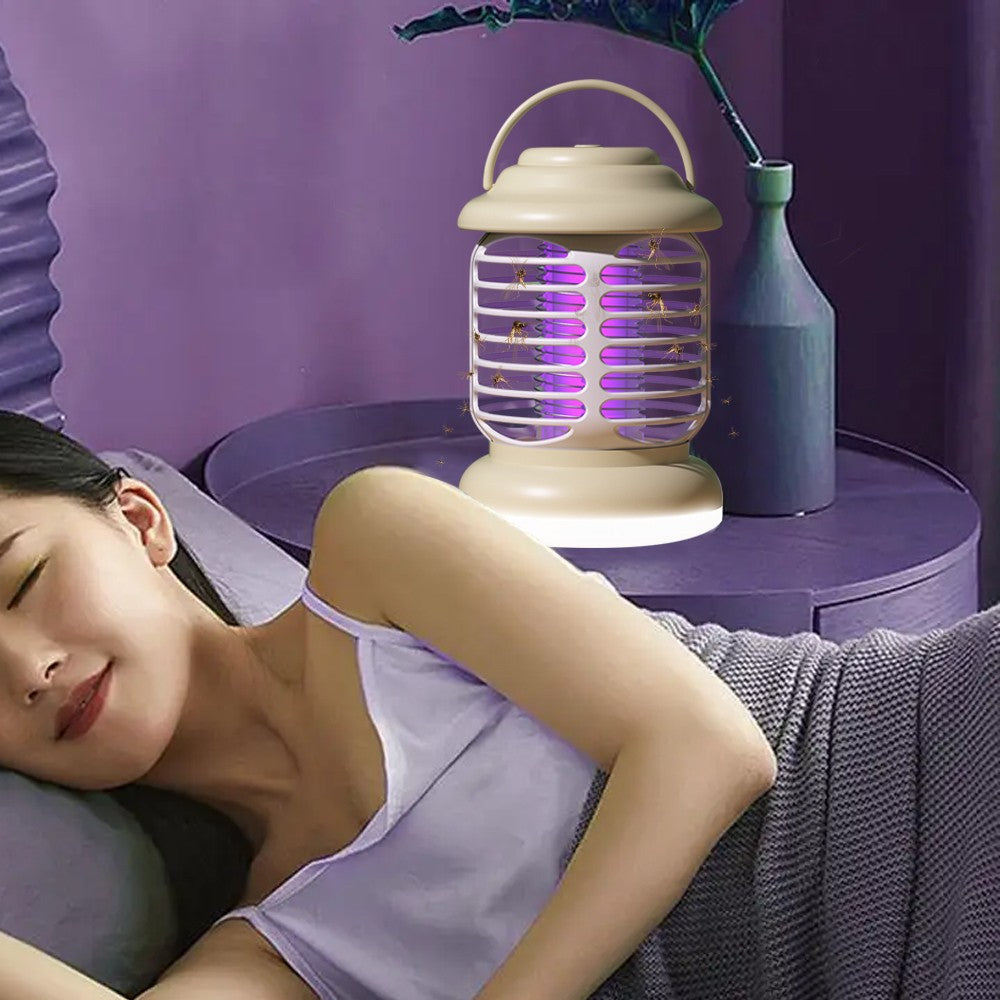 1Pc 3-in-1 Portable Electric Mosquito Killer Lamp Mosquito Zapper Trap - Khaki