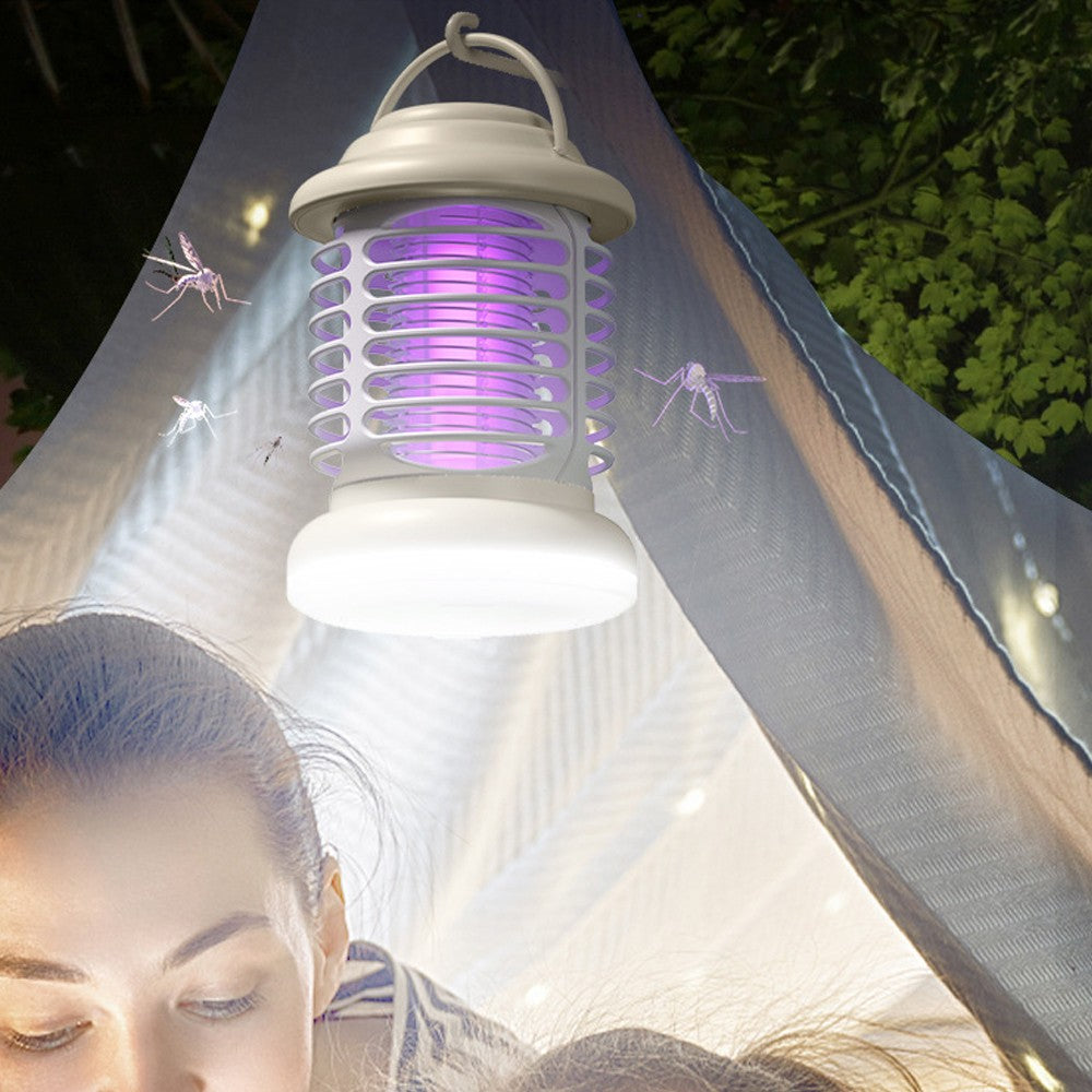 1Pc 3-in-1 Portable Electric Mosquito Killer Lamp Mosquito Zapper Trap - Khaki