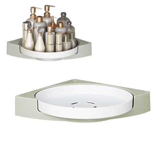 1Pc Bathroom Corner Storage Shelf Shower Caddy Lazy Susan Turntable Organizer