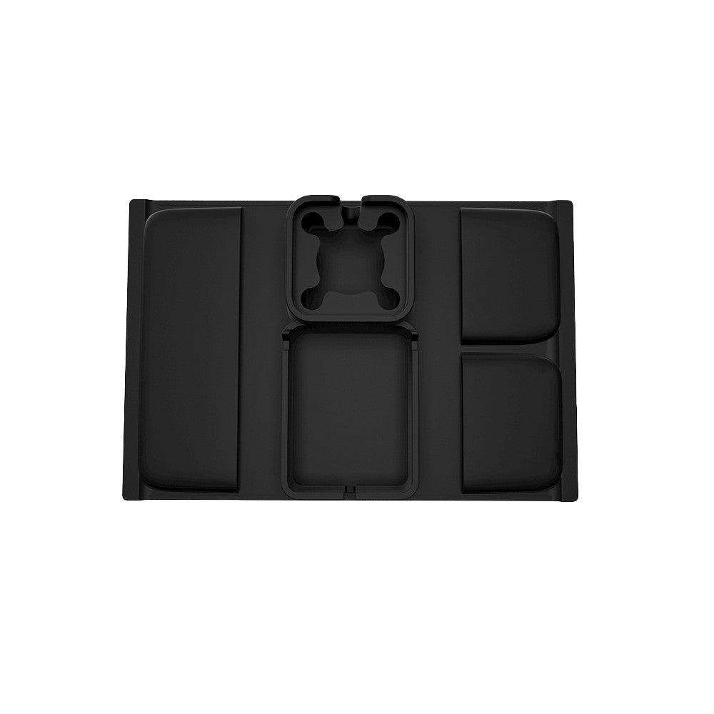 Couch Cup Holder Tray Silicone Sofa Armrest Tray with Side Pockets - Black