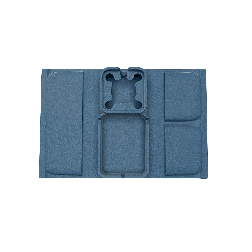 Couch Cup Holder Tray Silicone Sofa Armrest Tray with Side Pockets - Blue