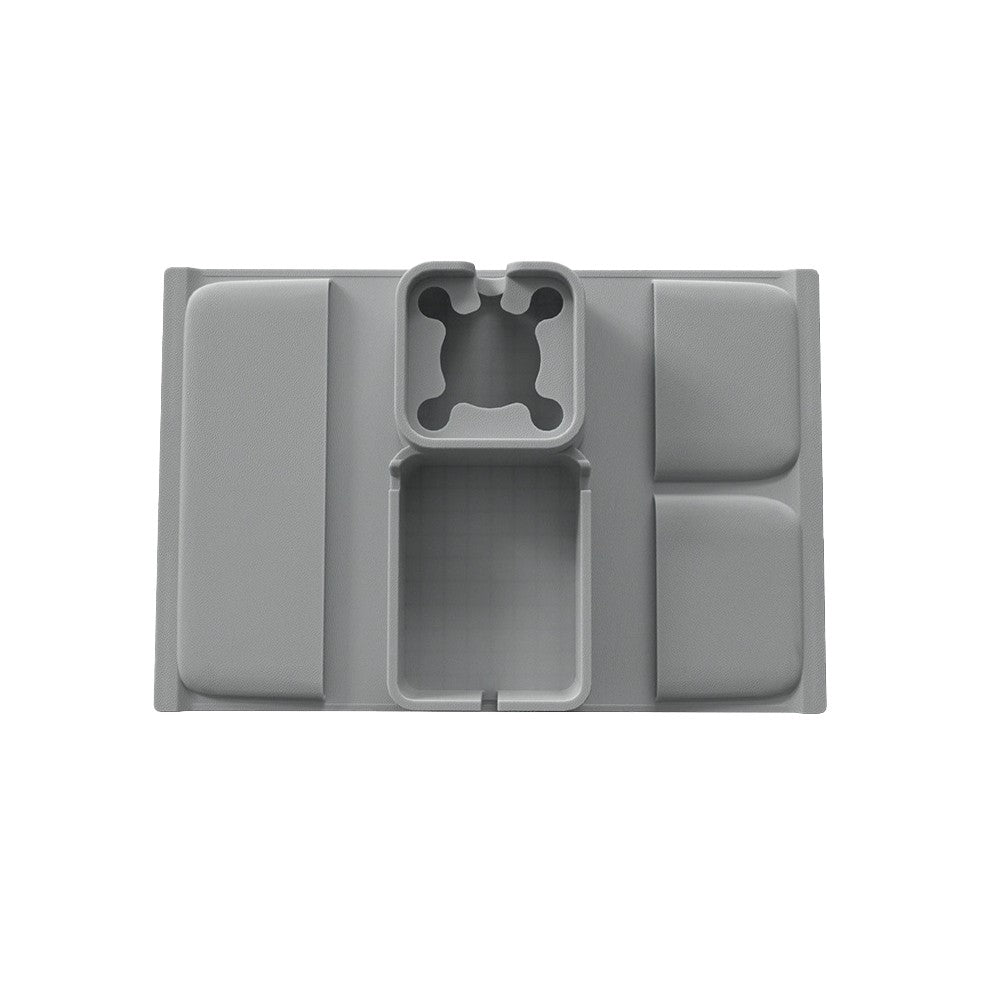 Couch Cup Holder Tray Silicone Sofa Armrest Tray with Side Pockets - Grey