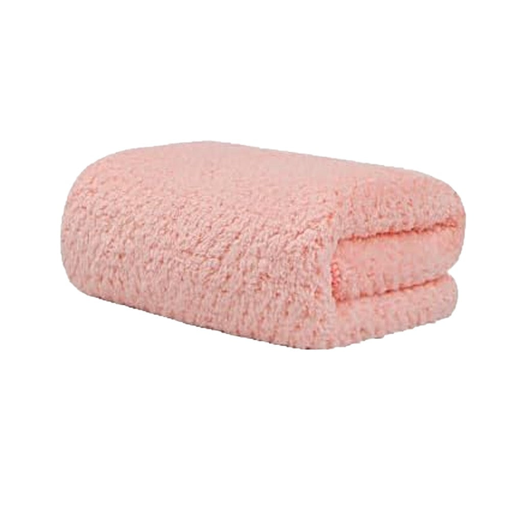 Microfiber Hair Towel Wrap Hair Drying Towel Turbans with Elastic Strap - Pink