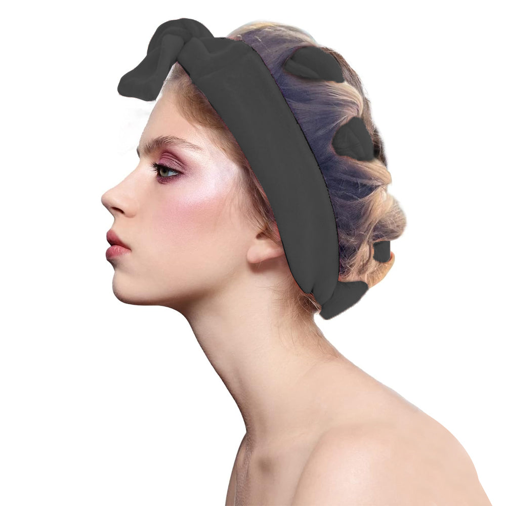 8Pcs Heatless Hair Curling Set Heatless Hair Curler Headband Hair Ties Black